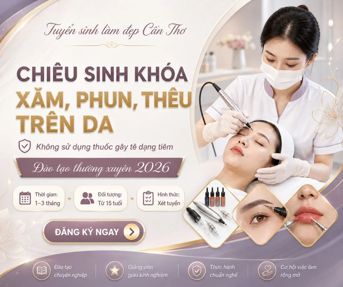 Xăm phun thêu thẩm mỹ không dùng thuốc gây tê dạng tiêm